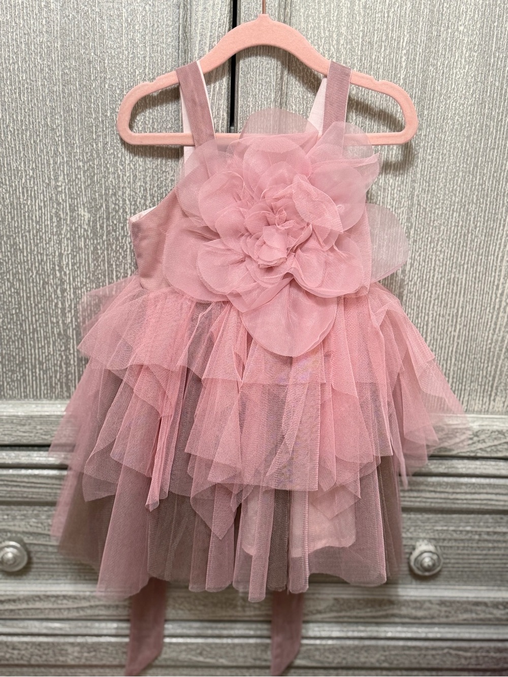 Pink Tulle Flower Girl Dress